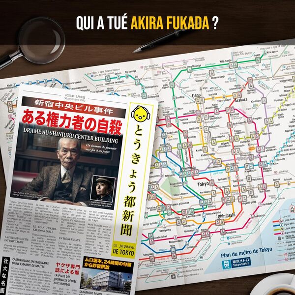 Platonia Games Dossiers Criminels - Le Secret des Yakuzas : Qui a tué Akira Fukada ? - Jeu de Societe Escape Game - Jeu d’Enquête Immersif et Collaboratif