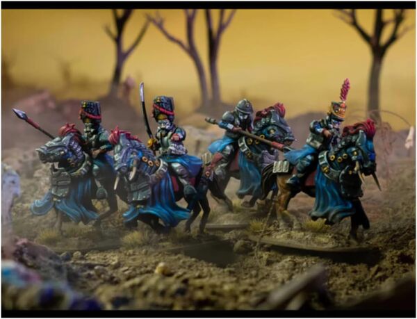 Wargames Atlantic Death Fields – Figurine de cavalerie Les Grognards (9 figurines) en plastique rigide (polystyrène à fort impact) 28 mm – Fabriquée aux États-Unis, gris