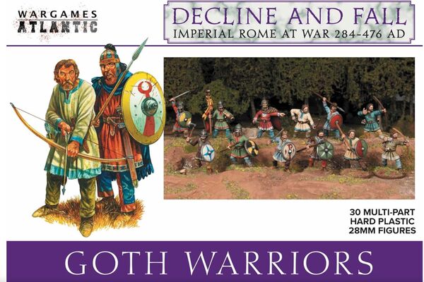Wargames Atlantic Decline and Fall : Imperial Rome at War – Lot de 30 figurines en plastique rigide multi-parties (polystyrène à fort impact) 28 mm – Fabriqué aux États-Unis