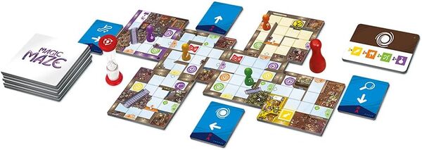 Sit Down ! Magic Maze - Real-Time Gameplay, Move The 4 Characters Through The Mall Before The Timer Runs Out - Co-Operative, Everyone Has a Different Power, 1-8 Players, 15 mins, Ages 8+, Medium