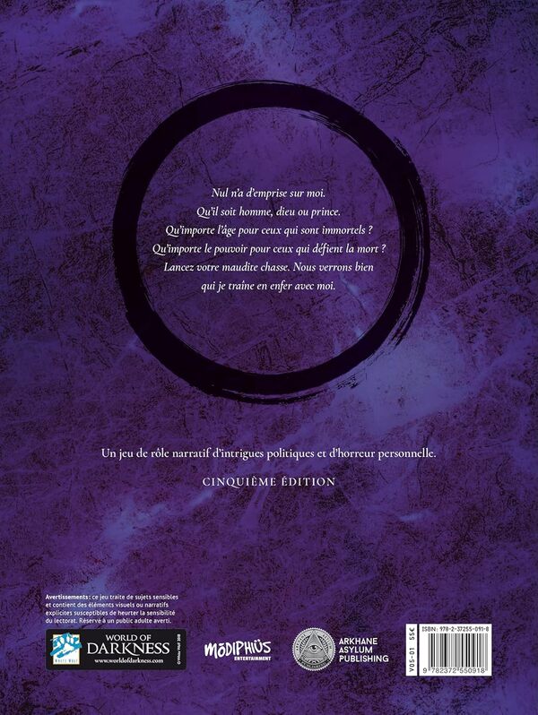 Arkhane Asylum Publishing | Vampire La Mascarade | Jeu de rôle | Livre Jouet – 18 septembre 2019