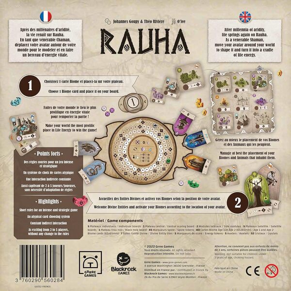 RAUHA - Jeu de réflexion Tactique et stratégique - pour 2 à 5 Joueurs - Jeu de Draft - 10 Ans et Plus - Jeu de Plateau - Grrre Games - Blackrock Games