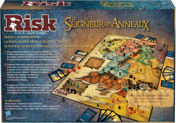 Winning Moves - Risk Le Seigneur des Anneaux - Jeu de société - Jeu de Plateau - A partir de 10 Ans - De 2 à 4 Joueurs - Version française, Lord Of The Rings