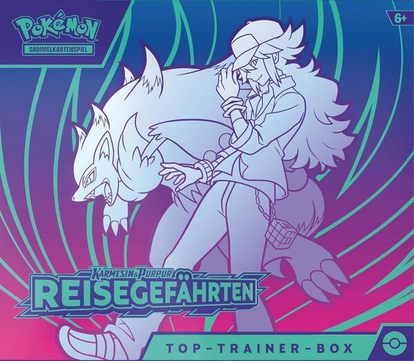 Pokémon Jeu de Cartes à Collectionner : Coffret Dresseur Haut de Gamme Karmesin et Pourpre - Compagnons de Voyage (1 Carte Promo Plein écran, 9 boosters et Accessoires Premium)