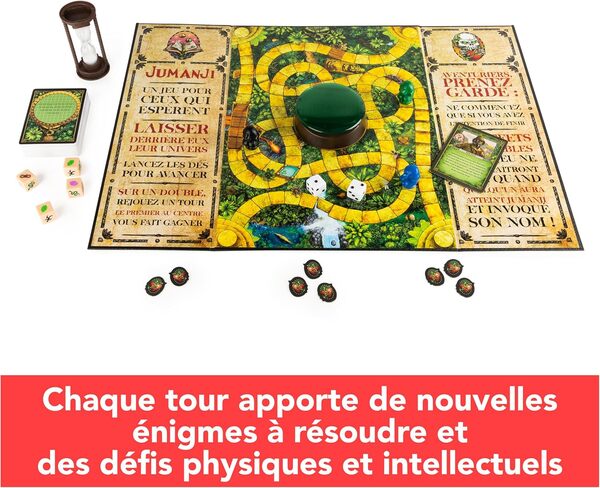 Jumanji - Jumanji Retro - Jeu de Société Famille - Jeu De Plateau avec Nombreux Défis - Ambiance du Film - Version Française - Jouet Enfant 8 Ans et +