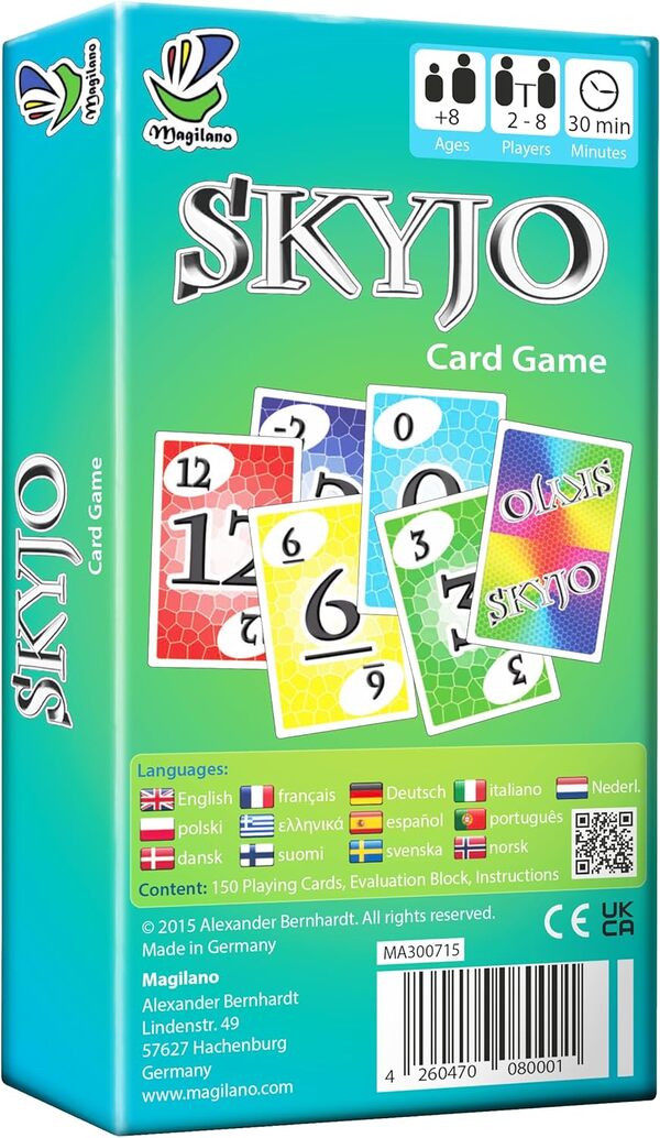 Magilano SKYJO, Jeu de Cartes Amusant pour Les Jeunes et Les Moins Jeunes, des soirées de Jeu Amusantes dans Le Cercle d'amis et de Famille.