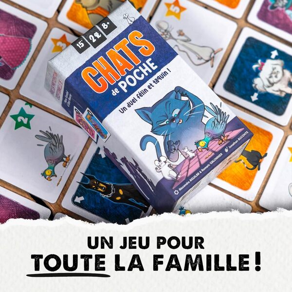Blackrock Games Chats DE Poche - Jeu de société 2 Joueurs- Jeu 8 Ans et Plus - Chiens et Chats - Duel Tactique - Jeu familiale - Format Poche - Lumberjack Studios, Coloré
