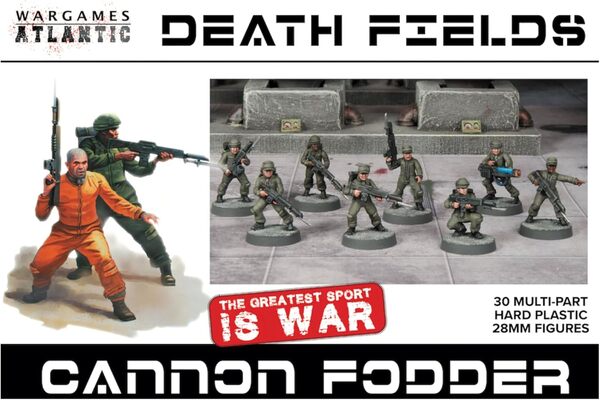 Wargames Atlantic Death Fields – Cannon Fodder (30 figurines) en plastique rigide multi-parties (polystyrène à fort impact) 28 mm