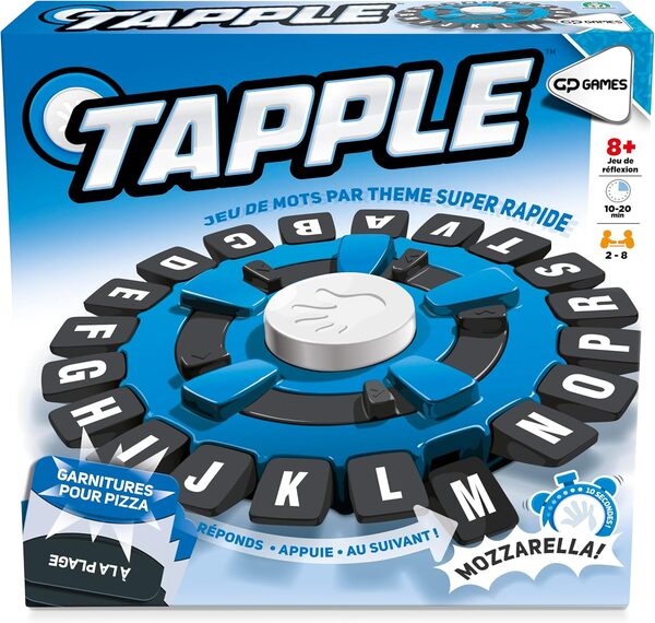TAPPLE, Jeu de Mots électronique, Rapidité et réflexion, 2 à 8 Joueurs, pour Les Enfants dès 8 Ans, TAP01