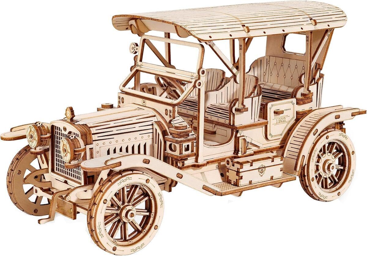 Test : puzzle 3D en bois Robotime, maquette voiture classique (lot de 6)